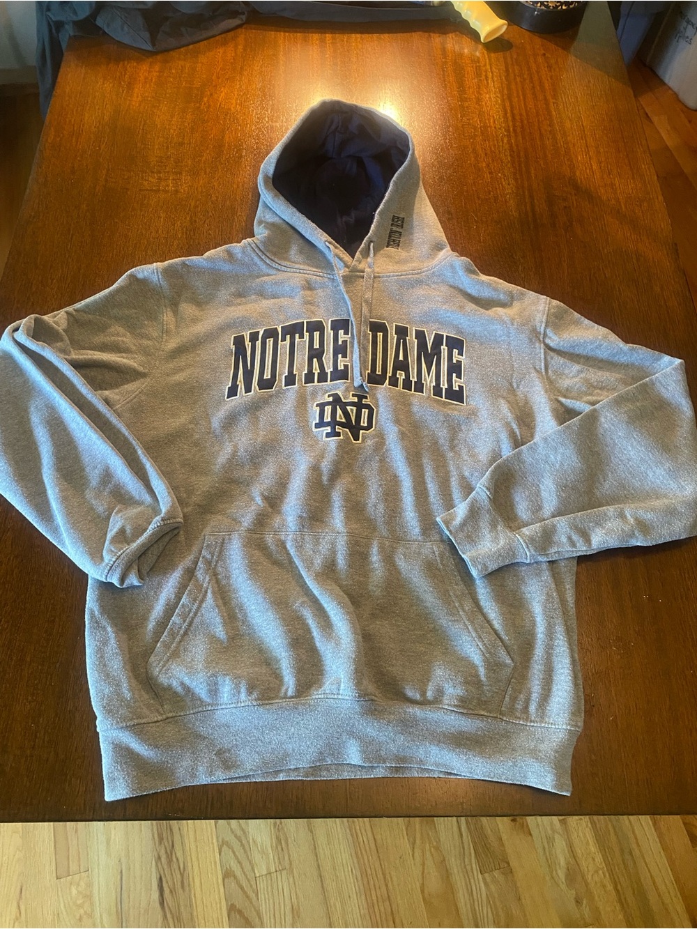 Colosseum Notre Dame Fighting Irish Hoodie Sweatshirt Men Large Gray Vintage EUC